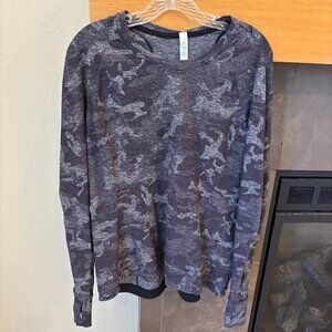LULULEMON Women's It's Rulu Run Long Sleeve Shirt Camo Size 14 EUC